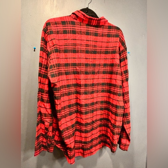 Red And Black Flannel Button Down Shirt - Picture 8 of 10